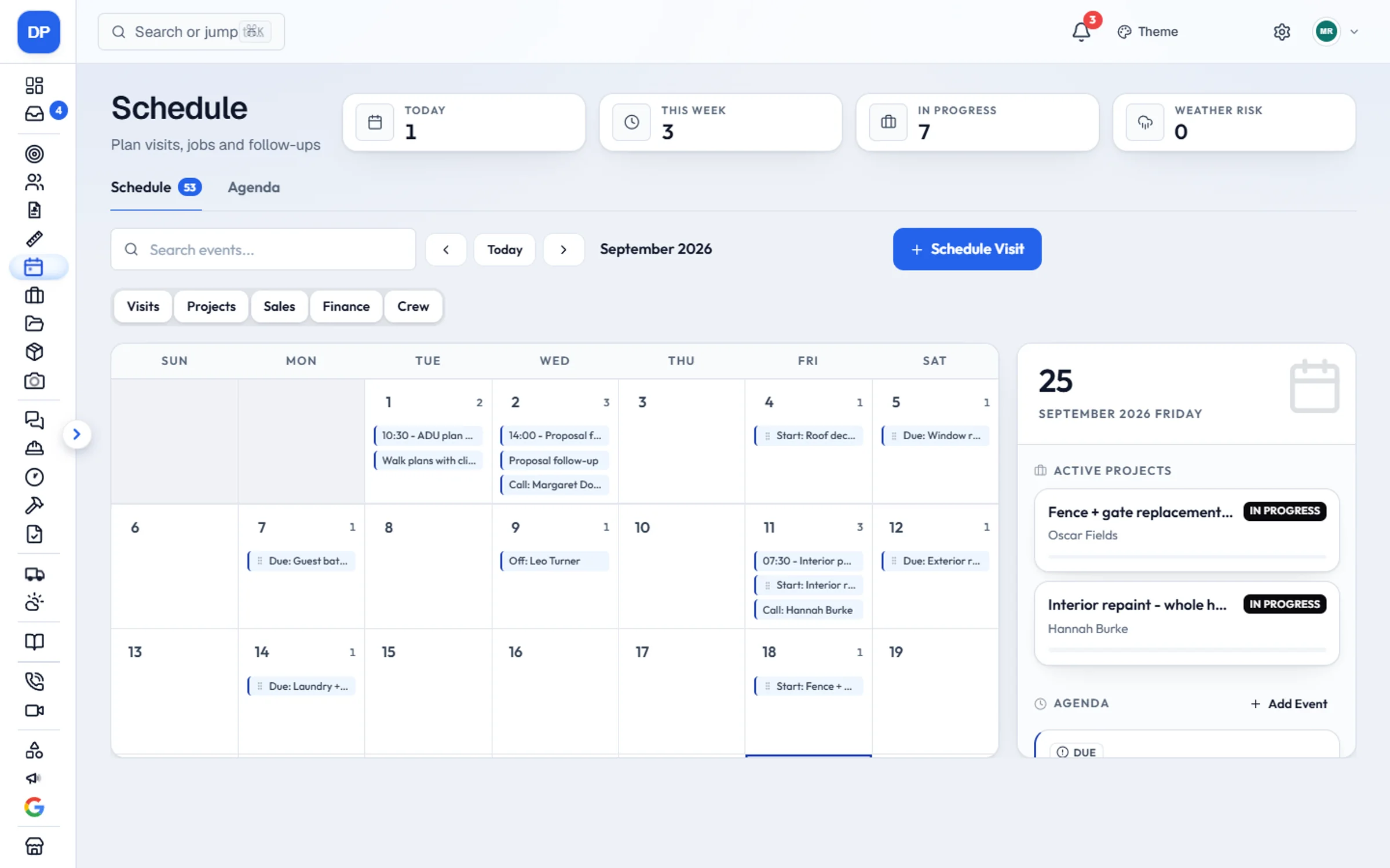 Olynx: Schedule