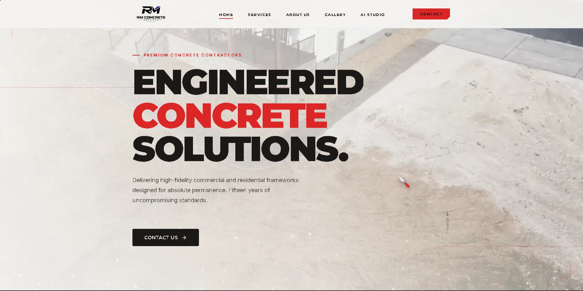 RM Concrete Services — sitio web hecho a la medida por el equipo de ANSAI
